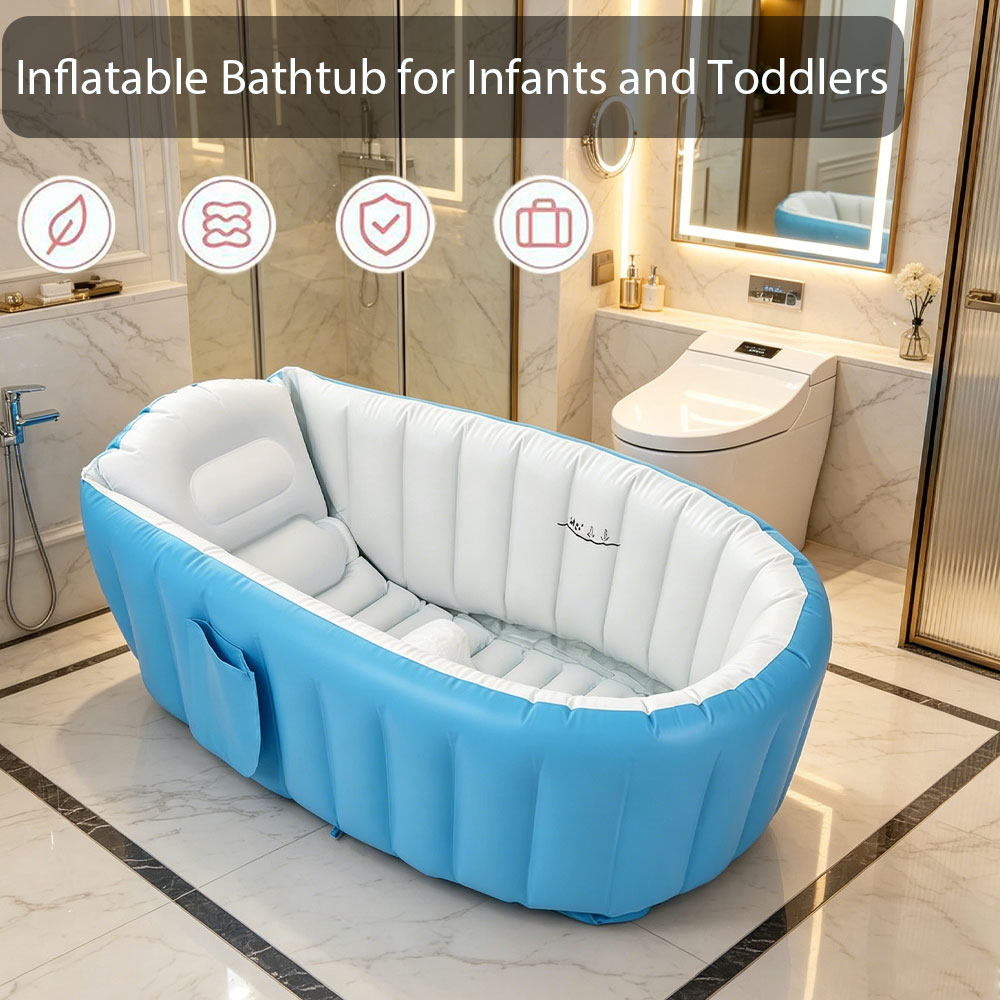Baby Bath Tub Foldable - Надувная детская ванночка с воздушным насосом,
